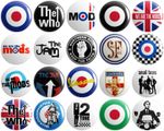 20 x Mod - Various Designs - BUTTON PIN BADGES 25mm 1 INCH | Jam Who Weller