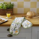 Double Oven Glove Ulster Weavers Cottage Garden 100% Cotton Multi