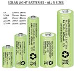 Solar Light Batteries Rechargeable AA 2/3AA AAA 2/3AAA 1/3AAA for Garden Lights