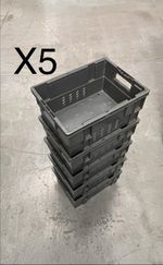 5 x Heavy Duty Storage Boxes, Stackable Very Strong, Plastic Containers, Storage
