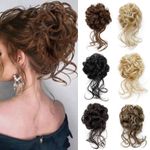 Curly Real as human Messy Bun Hair Piece Scrunchie Updo Natural Hair Extensions.