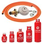 GAS BOTTLE REGULATOR POL HAND TIGHTEN 2m ORANGE HOSE CALOR LPG PROPANE CYLINDER