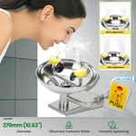 Wall-Mounted Stainless Steel Emergency Eyewash Station In/Outdoor Use First Aid 