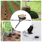 8HP 4-Stroke Petrol Post Hole Digger 173cc Earth Auger Drilling Machine 2-Man