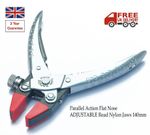 FLAT NOSE PLIERS PARALLEL ACTION ADJUSTABLE NYLON JAWS WATCH JEWELLERY TOOL 14CM