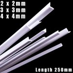 ABS Plastic Strip Angle-L Tubes Profile Rods Bar Scratch Building 2mm 3mm 4mm