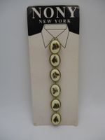 Vtg Nony New York Equestrian Horse Button Covers Cameos Set of 6 NEW Jewelry