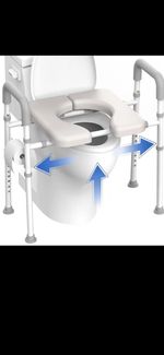Raised Toilet Seat Handles Adjustable Width Height Risers mobility LAST ONE NEW.