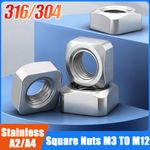 M3 M4 M5 M6 M8 M10 M12 A2/a4 Stainless Steel Square Nuts Thin Type DIN 562