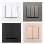 Modern Wall Light Switch 16A Square Rocker Plate Panel 1/2/3 Gang UK