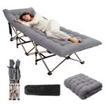 Heavy Duty Camping Folding Bed Cot Adults Guest Bed Outdoor Sleeping W/Carry Bag