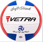 VETRA Premium Soft Touch Volleyball Official Size 5 (Blue, Red and White)