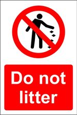 Do not litter Safety sign