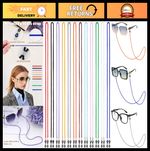 12 Pack Adjustable Glasses Straps - Nylon Sunglasses & Reading Glasses Chains, M