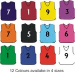 10 MESH BIBS FOOTBALL TRAINING SPORTS BIBS  PREMIER LEAGUE NUMBERED (1-10)