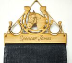 Horse/Shoe Rosette Holder - 6mm Oak Veneer Hessian Cloth Awards Hanger