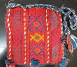Vintage Andean Hand-Woven Wool Shoulder Bag / Chuspa – Peru – 30 × 30 cm