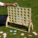 Giant Wooden Four in a Row Game – Family Strategy Game for Kids & Adults