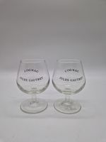 Jules Gautret Cognac 2 x  Brandy Balloons Snifter Glasses Christmas Gift Rare