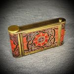 Vintage Enamel Vanity Case Lipstick Holder Art Deco Style Decorative Compact