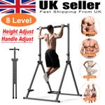 Foldable Power Tower Station 8Level Adjust Pull Up Bar Home Gym Strength Workout