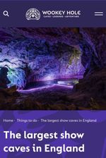WOOKEY HOLE CAVES - 2x 1 ADULT TICKET-  RRP GBP 48 (Wells, SOMERSET)