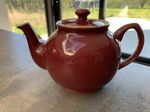 Vintage Sadler England Burgundy Red Classic Style 2 pint Tea Pot - vgc