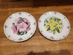 Royal Albert Camellia Primroses Collector Plates Ltd Ed 1990 Bone China Vintage