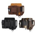 Men Multitool Leather Sheath EDC Pocket Organizer Storage Belt Waist Bag Gift