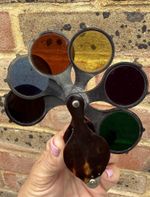 Antique Rare 19th C.  Pocket Set Of 6 Artist Claude Lorrain Optic Glass Filters