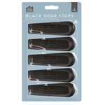 5 X Door Stop Stops Stoppers Wedge Wedges Jam Home Office - BLACK