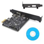 PCI-E 1X to USB 3.2 Gen1 5Gbps 2 Ports(Type C+ Type A) Expansion Card W/ 19PIN
