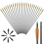 32" Hunting Arrows Fiberglass Shaft Screw-in Tip Archery Practice Hunting Target