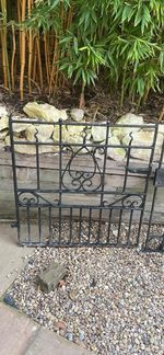 Antique Wrought Iron Garden Gate | Scroll & Teardrop Design | 83cm