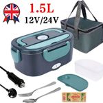 12V 24V Electric Heating Lunch Box Portable Bento Travel Food Heater Car Plug UK