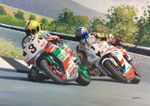 Joey Dunlop and John McGuinness Isle of Man TT canvas art prints by Greg Tillett