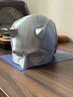  Silver 3D-Printed Daredevil “Born Again” Helmet – Magnet fit – Mesh Eye Lenses