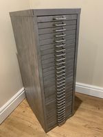 Vintage Stor brushed steel multidrawer filing cabinet 30 drawers