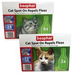 Beaphar Cat Spot On Flea Protection | 12 - 24 Week Protection | 3 or 6 Pipettes