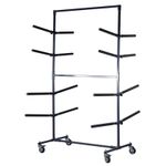 SwitZer Mobile Bumper Paint Panels Drying Rack Stand Heavy Duty 8 Fixed Arms Gry