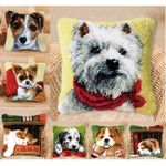 Latch Hook Cushion  Animals Pillowcase Embroidery Starter Kits Cushion Cover for