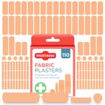 110 Assorted Fabric Plasters Breathable Flexible Adhesive FirstAid Wound Healing