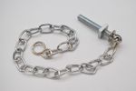 Chrome Plated 10" Sink Basin Plug Chain, Oval Links + Hook Screw & Stay