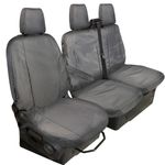 FULLY TAILORED HEAVY DUTY GREY VAN SEAT COVERS for FORD TRANSIT CUSTOM 2013 on