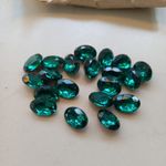 Preciosa 14x10mm Oval Emerald Glass Stones.  Foiled.  Unused.  20pc.