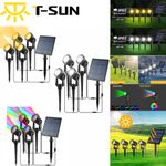 T-SUN Solar Powered LED Spot Lights Wall Light Garden Outdoor Spot Light Lamp UK