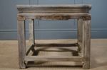 Antique Chinese Qing Dynasty Elm Side Table Limed Wash 19th Century