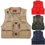 Mens Outdoor Fly Fishing Vest Waistcoat Jacket Waterproof Mesh Vest