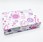 2 Sheets 60th Birthday Wrapping Paper 60 Giftwrap Female White Pink Lilac PA-W82