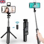 Bluetooth Selfie Tripod Telescopic Stick Remote Monopod Extendable Phone Holder